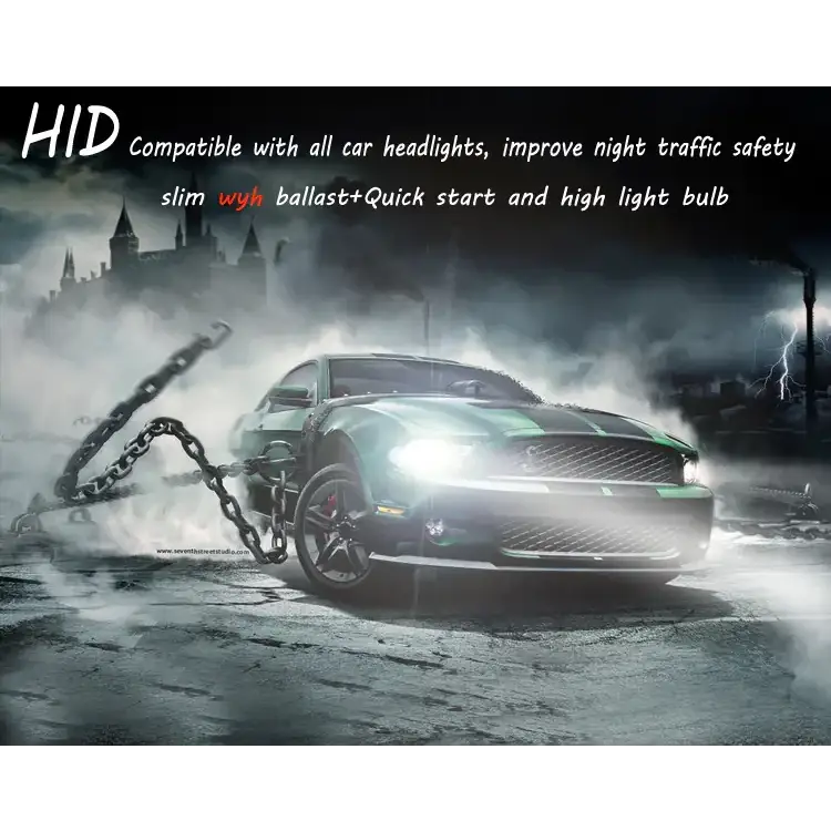 LED Car Headlights with 5W Slim Ballast (H1 H3 H4 H7 H11)