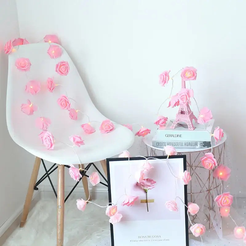 LED Rose Flower String Lights