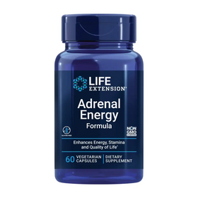 Life Extension Adrenal Energy Formula Help inhibit The Effects of Stress holy Basil cordyceps bacopa and ashwagandha Gluten Free Non-GMO Vegetarian 60 Capsules
