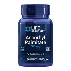 Life Extension Ascorbyl Palmitate 500mg – Fat-Soluble Vitamin C Supplement for Immune Support and Longevity – Water-Soluble Gluten-Free Non-GMO Vegetarian – 100 Capsules