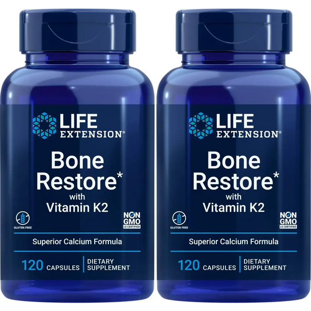 Life Extension Bone Restore With Vitamin K2Caps 120 Count (Pack of 2)