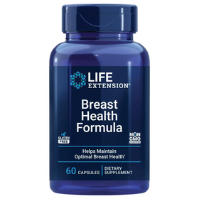 Life Extension Breast Health Formula Breast Health Supplement Hormone Balance Broccoli Soy isoflavones indole-3-carbinol Flaxseed lignans Gluten Free Non-GMO Vegetarian 60 Capsules