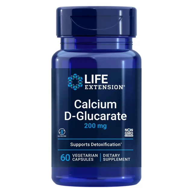 Life Extension Calcium D-Glucarate 200 mg - Supports Detoxification Helps Flush Out Unwanted Compounds – Gluten-Free Non-GMO Vegetarian – 60 Capsules