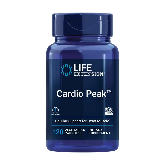Life Extension Cardio Peak - Hawthorn Extract (Leaf Flower Stem) Supplement with Arjuna Extract for Heart Health Support - Twice Daily - Gluten Free Non-GMO Vegetarian - 120 Capsules