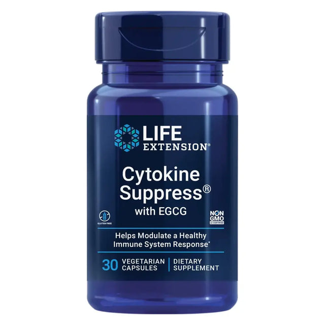 Life Extension Cytokine Suppress with EGCG - Inflammation Management Supplement - For Immune System Response - Non-GMO Gluten-Free - 30 Vegetarian Capsules