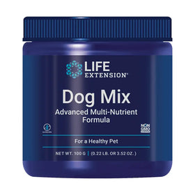Life Extension Dog Mix Dog Vitamins and Supplements probiotics L-carnitine B12 folic Acid Vitamin C Vitamin E Rosemary Nutrient Absorption Gluten-Free Non-GMO 60 Servings