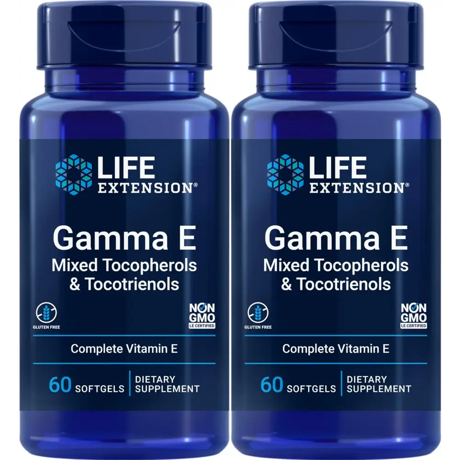 Life Extension Gamma E Mixed Tocopherols & Tocotrienols 60 Softgels (Pack of 2)
