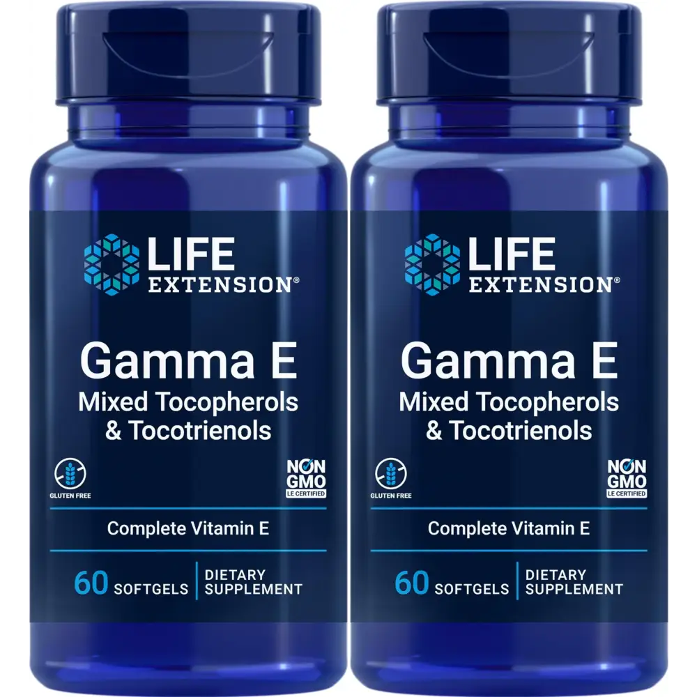 Life Extension Gamma E Mixed Tocopherols & Tocotrienols 60 Softgels (Pack of 2)