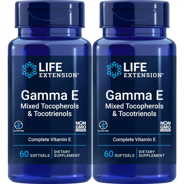 Life Extension Gamma E Mixed Tocopherols & Tocotrienols 60 Softgels (Pack of 2)