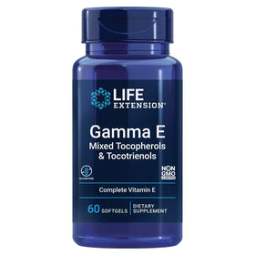 Life Extension Gamma E Mixed Tocopherols & Tocotrienols – Complete Vitamin E Spectrum Antioxidant Protection – Non-GMO Gluten-Free – 60 Softgels