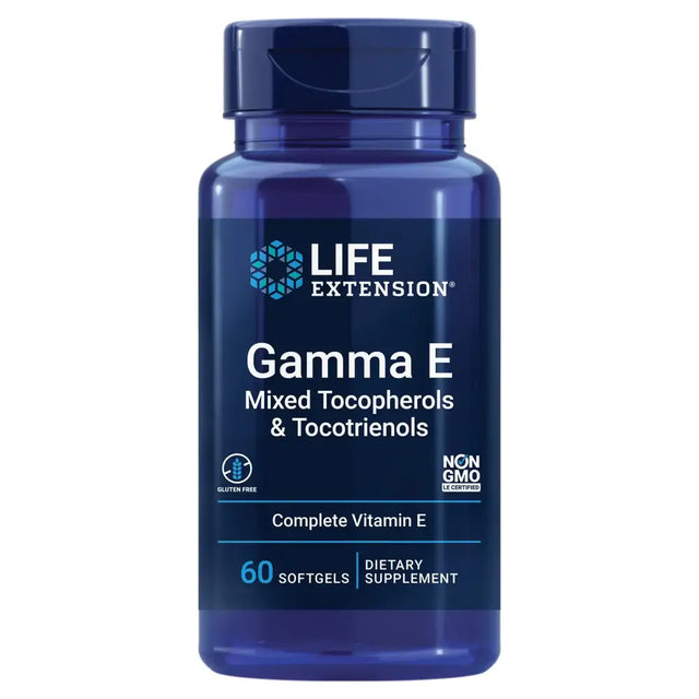 Life Extension Gamma E Mixed Tocopherols & Tocotrienols – Complete Vitamin E Spectrum Antioxidant Protection – Non-GMO Gluten-Free – 60 Softgels