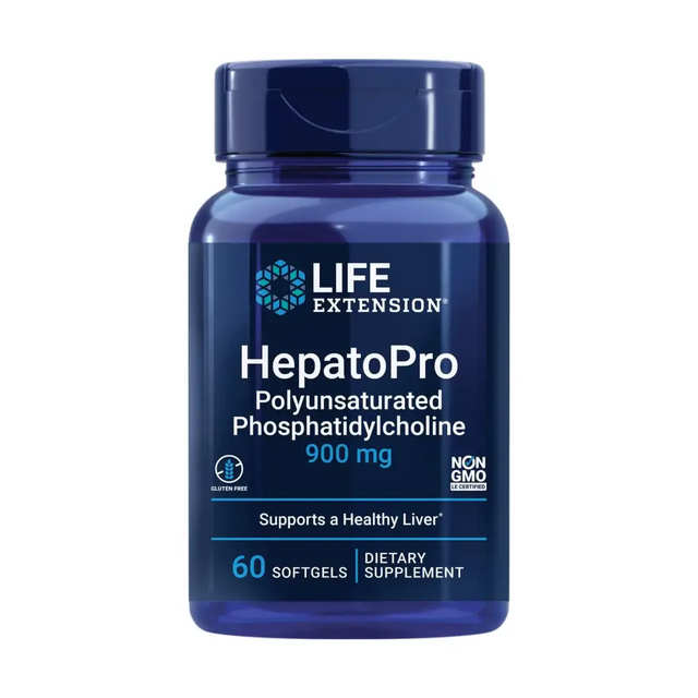 Life Extension HepatoPro polyunsaturated phosphatidylcholine 900 mg Supports a Healthy Liver and detoxification Protects Against oxidative Stress Gluten-Free Non-GMO 60 softgels