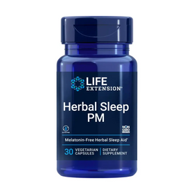 Life Extension Herbal Sleep PM – Natural Sleep Supplement Without Melatonin - with Lemon Balm Honokiol & Chamomile Extracts for Healthy Sleep - Non-GMO Gluten-Free - 30 Vegetarian Capsules