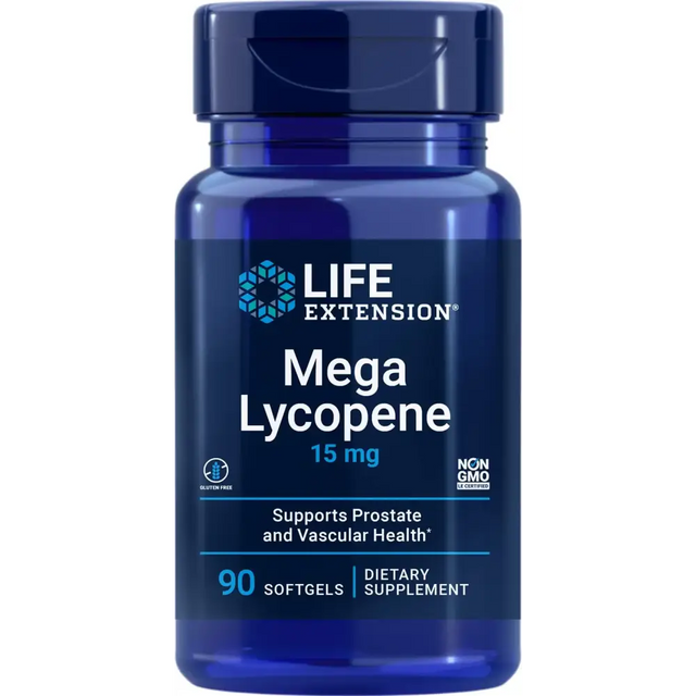 Life Extension Mega Lycopene Prostate Health arterial Health antioxidant Defense Gluten-Free Non-GMO 90 softgels