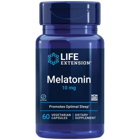 Life Extension Melatonin 10 mg Healthy Dose Our Highest Available Dosage for Sleep Support Healthy Immune Response Oxidative Stress Defense Vegetarian 60 Capsules