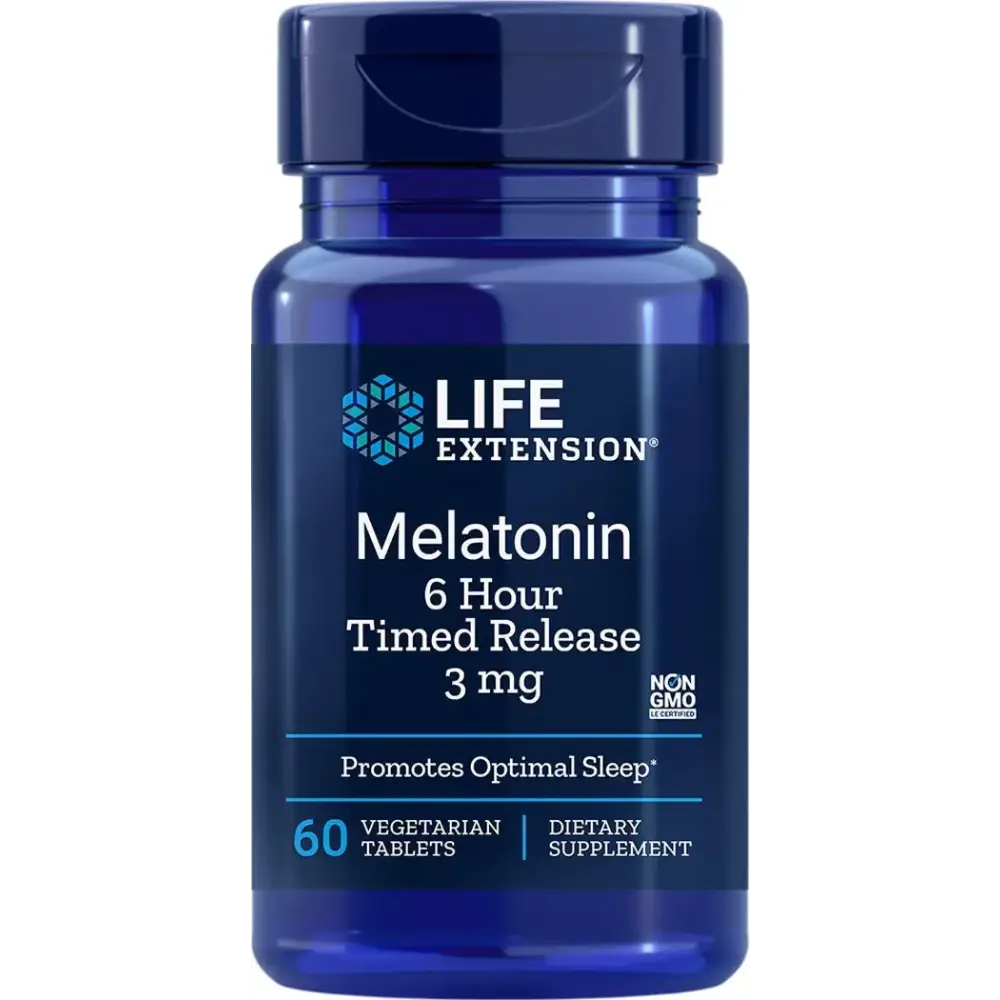 Life Extension Melatonin 6 Hour Time Release 3 Mg 60 Ct Vtabs (Pack of 4)