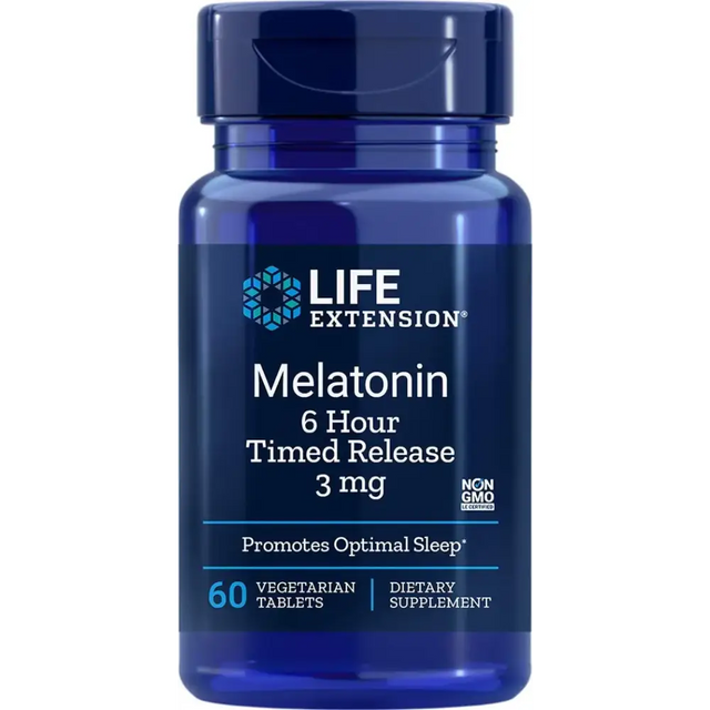 Life Extension Melatonin 6 Hour Time Release 3 Mg 60 Ct Vtabs (Pack of 4)