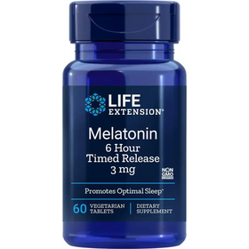 Life Extension Melatonin 6 Hour Time Release 3 Mg 60 Ct Vtabs (Pack of 4)
