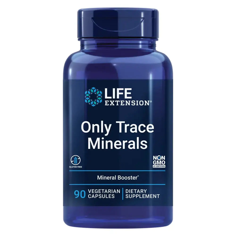 Life Extension Only Trace Minerals a Daily dose of zinc Chromium Boron Copper Manganese Vanadyl sulfate Gluten-Free Non-GMO Vegetarian 90 Capsules