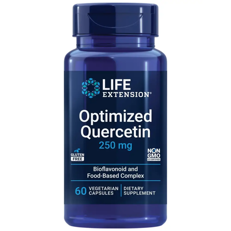 Life Extension Optimized Quercetin 250 mg - Non-GMO Gluten Free - with vitamin C and Camu-Camu Extract - 60 Vegetarian Capsules