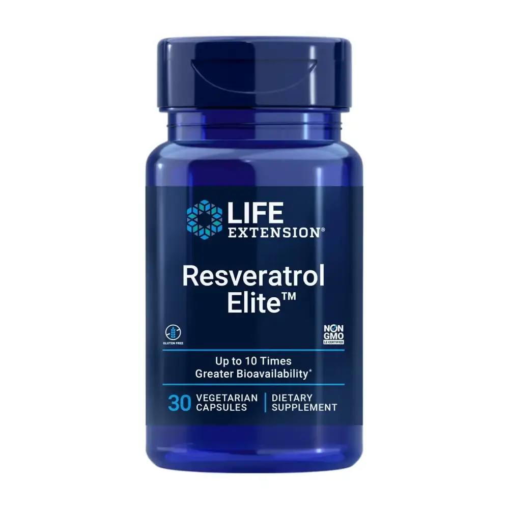 Life Extension Resveratrol Elite trans-resveratrol supplement for healthy aging and oxidative stress support