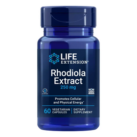 Life Extension Rhodiola Extract Rhodiola rosea Supplement standardized Extract Promotes Physical and Mental Performance Gluten-Free Non-GMO Vegetarian 250 mg 60 Capsules