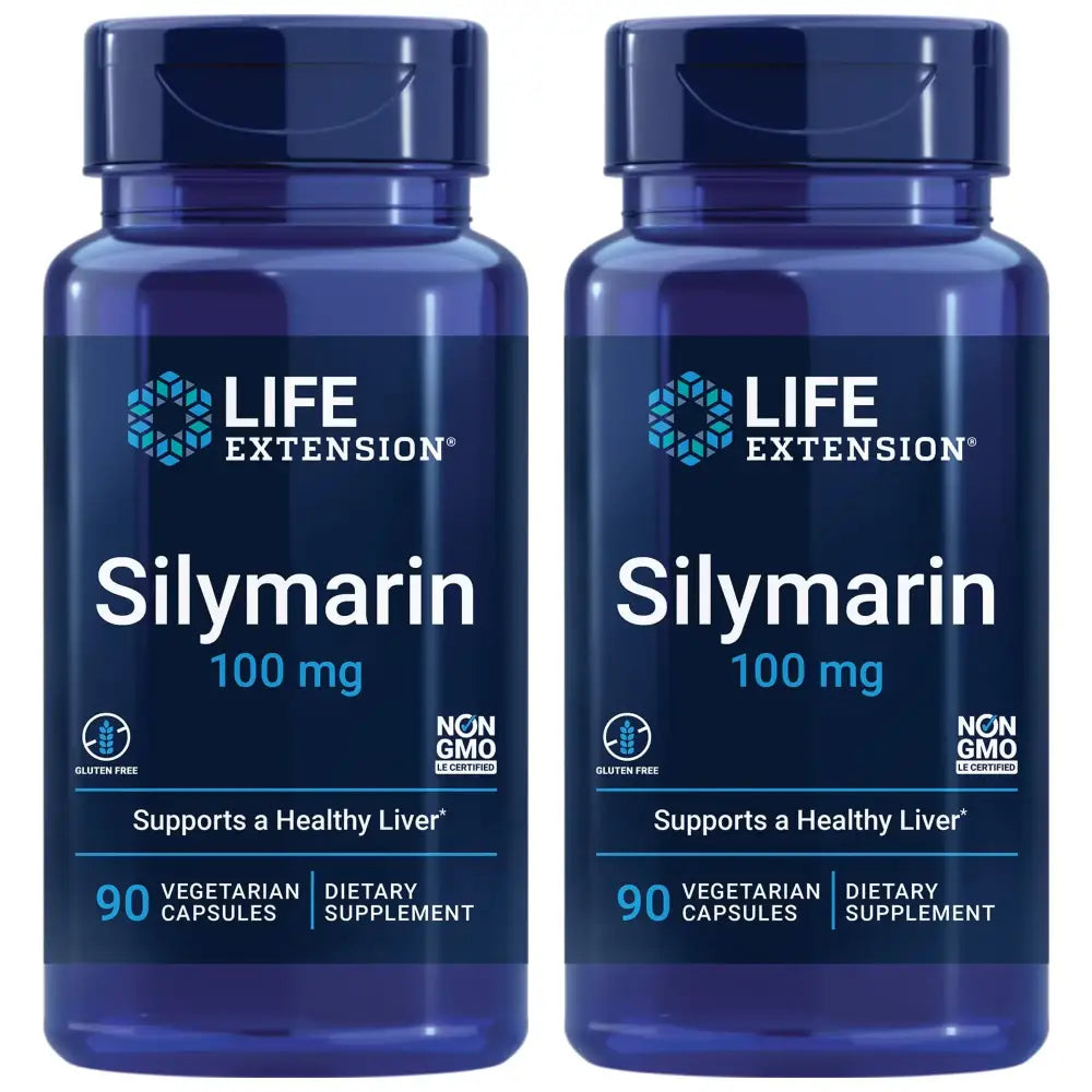 Life Extension Silymarin – Milk Thistle Extract – Supports Liver Health – Gluten-Free Non-GMO Vegetarian – Two Pack - 2 x 90 Capsules