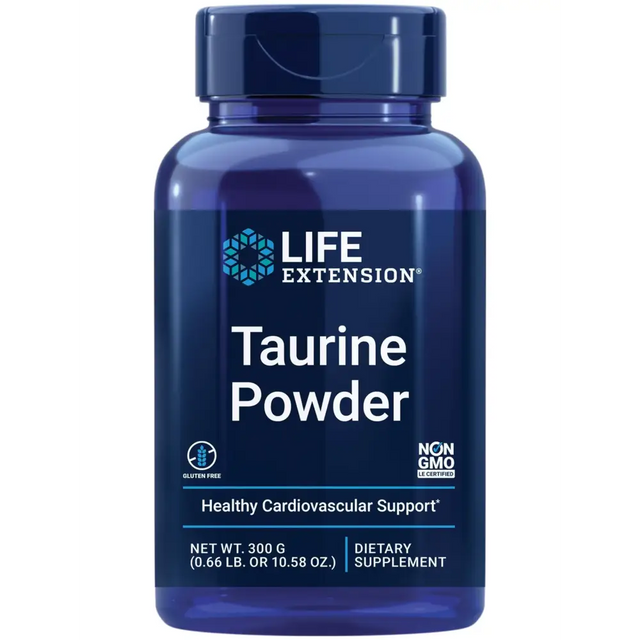 Life Extension Taurine Powder – Healthy Cardiovascular Support Promotes Brain Health Healthy Aging and Muscle and Exercise Recovery – Gluten-Free Non-GMO Vegetarian – 300 Grams