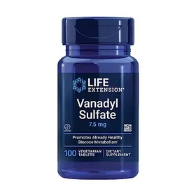 Life Extension Vanadyl Sulfate Trace Mineral Vanadium Healthy glycemic Balance Healthy Metabolism Hormone Function Gluten-Free Non-GMO Vegetarian – 100 Tablets