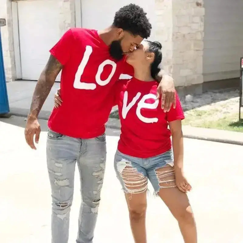 LOVE Couples Short Sleeve T-Shirt with Print