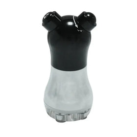 Black and clear dual-function pepper grinder with a sleek, ergonomic design.