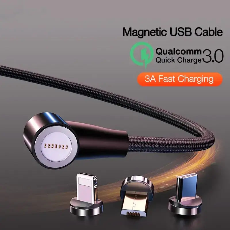 Magnetic 3-in-1 Data Cable with Fast Charging