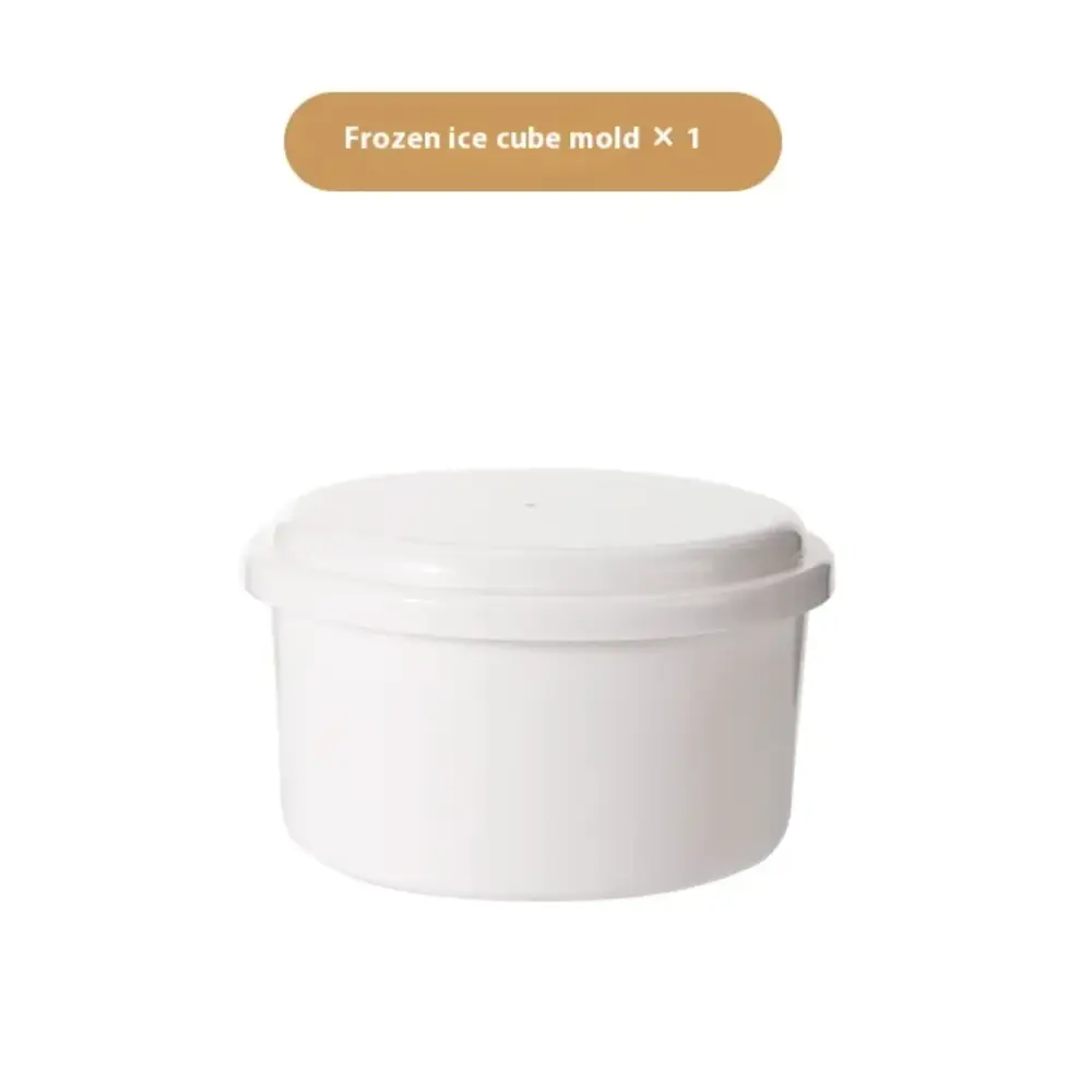 White plastic frozen ice cube mold with a matching lid.