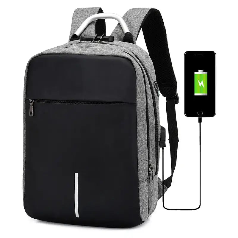 Men's Anti-Theft USB Backpack for Laptops