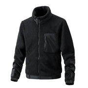 Men's Autumn Winter Fleece Jacket with Stand Collar