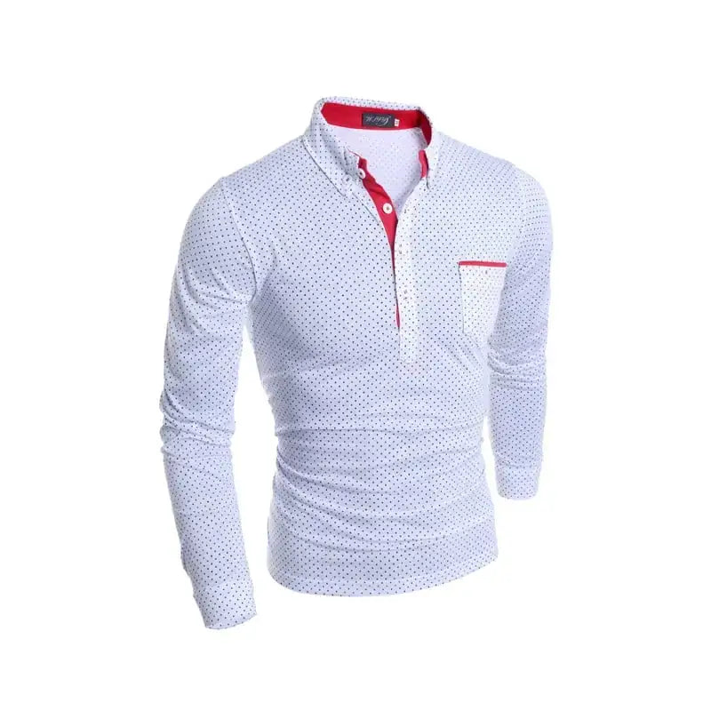 Men's Casual Long Sleeve Polka Dot Shirt by Ouma