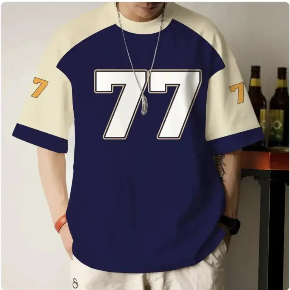 Men's Casual Loose Fit Round Neck T-Shirt