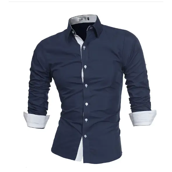 Men's Casual Slim Fit Long Sleeve Shirt 5226