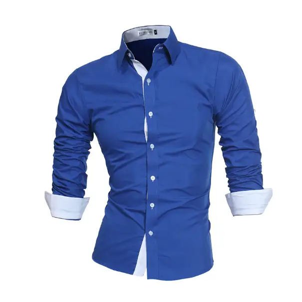 Men's Casual Slim Fit Long Sleeve Shirt 5226