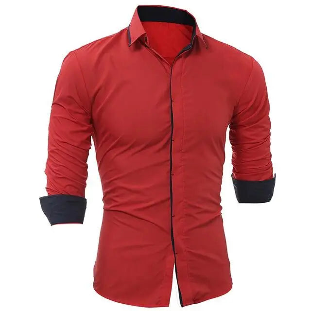 Men's Casual Slim Fit Long Sleeve Shirt 5226