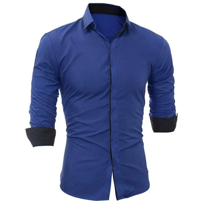 Men's Casual Slim Fit Long Sleeve Shirt 5226