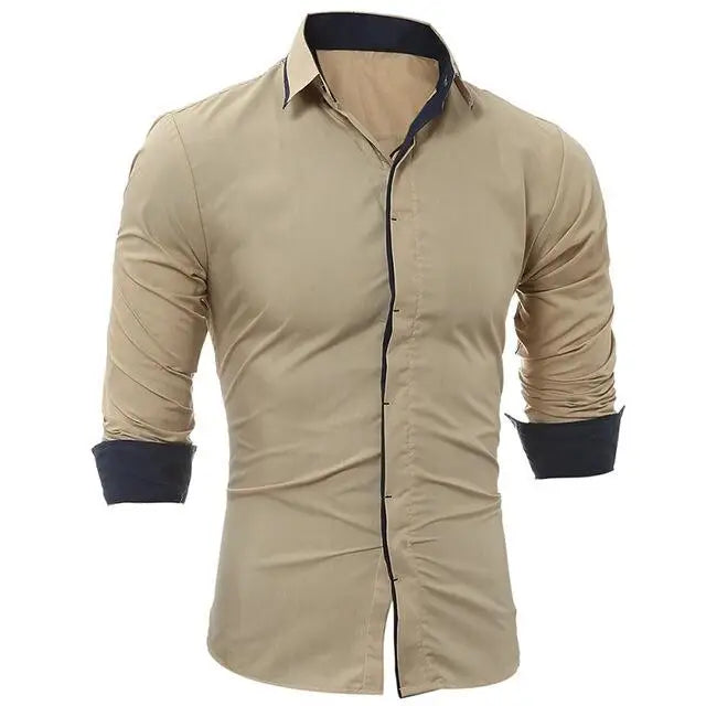 Men's Casual Slim Fit Long Sleeve Shirt 5226