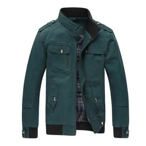 Men's Cotton Casual Stand Collar Jacket for Autumn/Spring