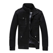 Men's Cotton Casual Stand Collar Jacket for Autumn/Spring
