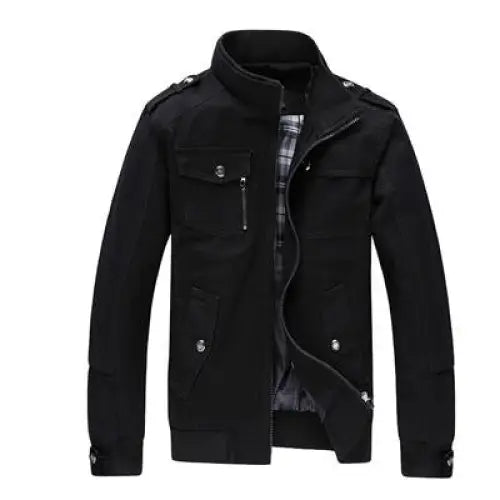 Men's Cotton Casual Stand Collar Jacket for Autumn/Spring