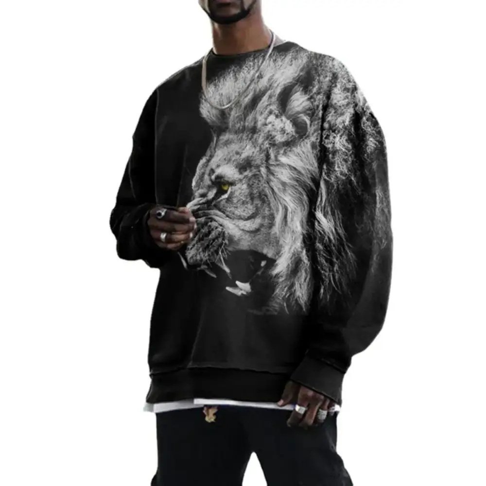 Men's Digital Printing Loose Casual Round Neck T-Shirt