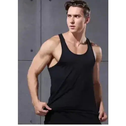 Black sleeveless tank top.