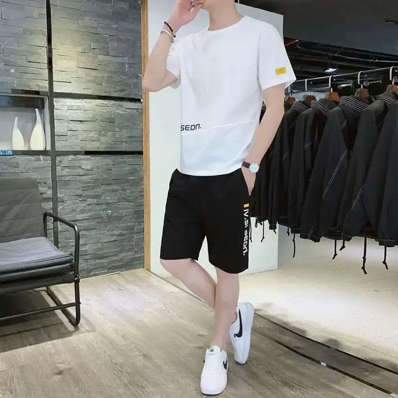 Men's Ice Silk Short Sleeve T-shirt for Sports