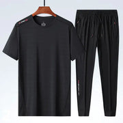 Men's Ice Silk Sports T-shirt and Suit Set