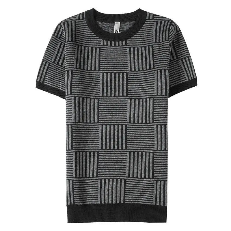 Men's Knit Short Sleeve T-Shirt - Slim Fit Round Neck